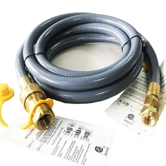 10 Feet 1/2 Id Natural Gas Hose Conversion Kit, Propane Gas Grill Quick Connect/Disconnect Hose Assembly With Adapter 1/2‘ Flar