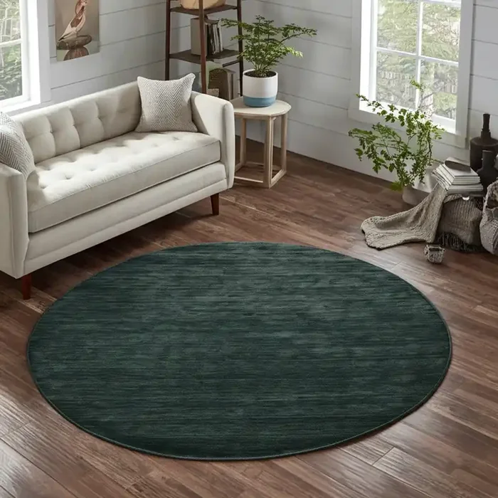 10‘ Green Hand Woven Round Rug