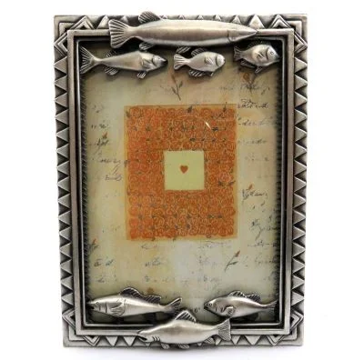 10 Pieces Antique Style Picture Frame With Antique Gold Tone Metal And Fabric With Floral Designs Embroidered – Picture Frames