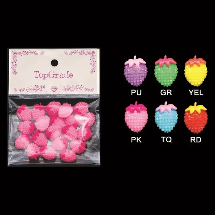 144 Pieces Acrylic Rhinestone Strawberry Yellow – Craft Beads