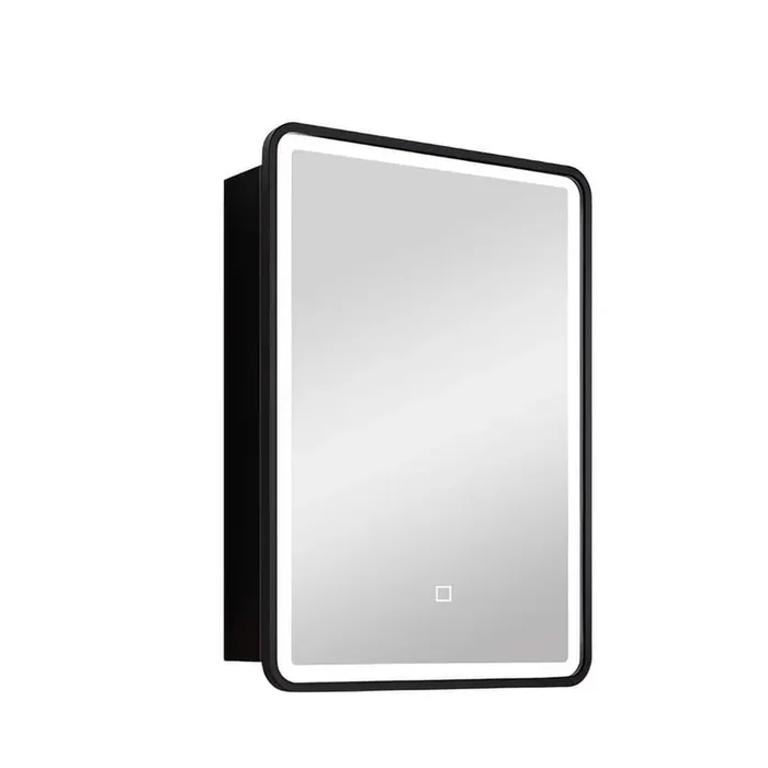 20 in. W x 28 in. H Rectangular Black Framed Iron Medicine Cabinet with Mirror Anti-Fog Function and 3-Colors Light
