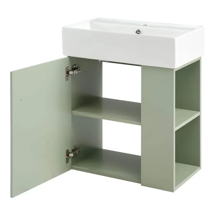 21.6 in. W x 12.2 in. D x 26.4 in. H Bathroom Green Linen Cabinet