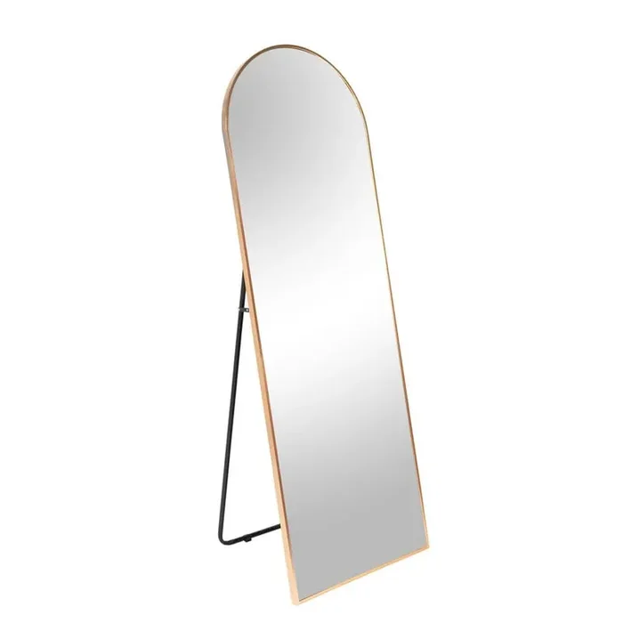22 in. W x 65 in. H Arched Aluminium Alloy Framed Wall Bathroom Vanity Mirror, Full-Length Dressing Mirror in Gold