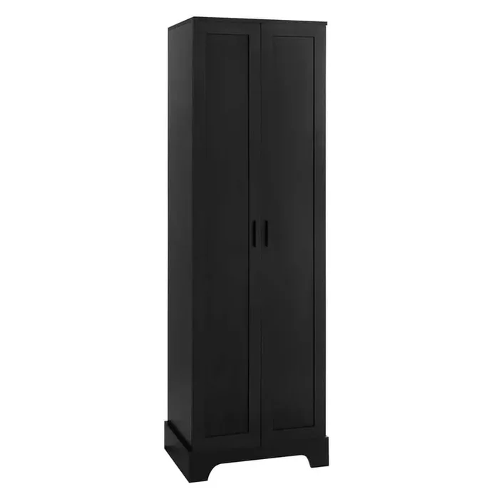 23.3 in. W x 16.9 in. D x 71.2 in. H Black Linen Cabinet with 2-Adjustable Shelves and 2-Fixed Shelves
