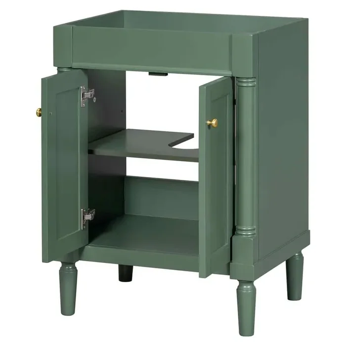 23.5 in. D x 17.8 in. W x 33 in. H Bathroom Green Linen Cabinet