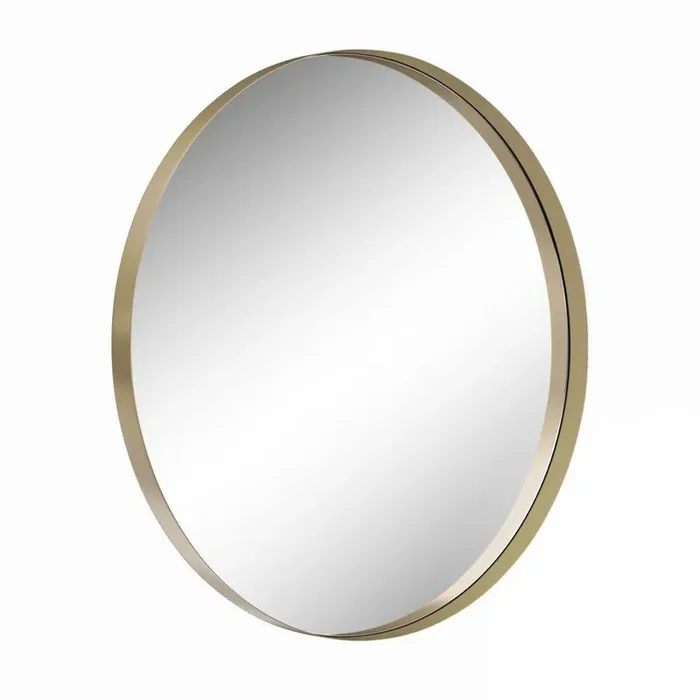 23.6 in. W x 23.6 in. H Round Metal Framed Wall Bathroom Vanity Mirror in Gold