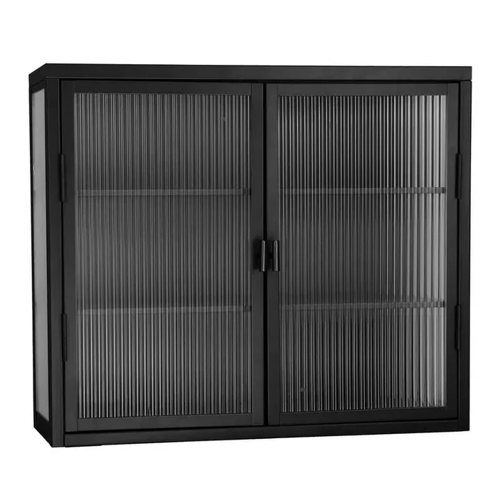 23.60 in. W x 9.10 in. D x 27.60 in. H Bathroom Storage Wall Cabinet in Black