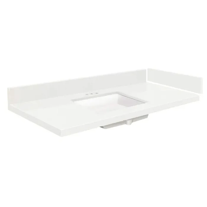 25 in. W x 22.25 in. D Quartz Vanity Top in Natural White with 4 in. Centerset
