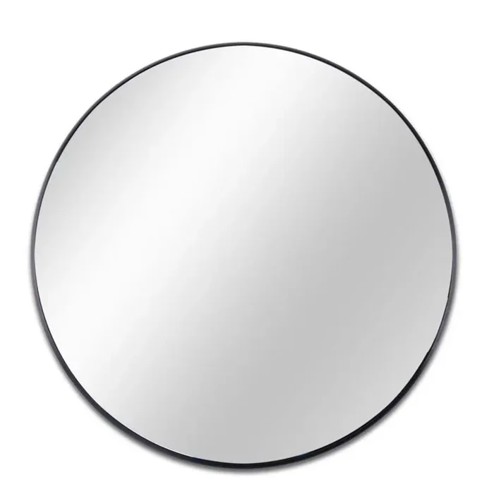 32 in. W x 32 in. H Round Framed Wall Bathroom Vanity Mirror in Black