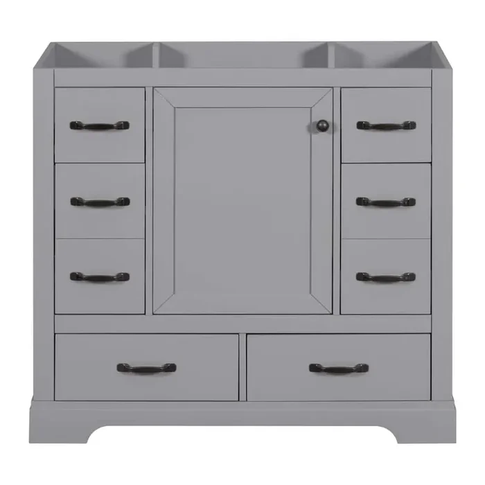 35.5 in. W x 17.9 in. D x 33 in. H Bath Vanity Cabinet without Top in Gray