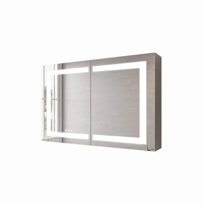 36 in. W x 24 in. H Rectangular Aluminum Wall Surface Mount Smart LED Lighted Bathroom Medicine Cabinet with Mirror