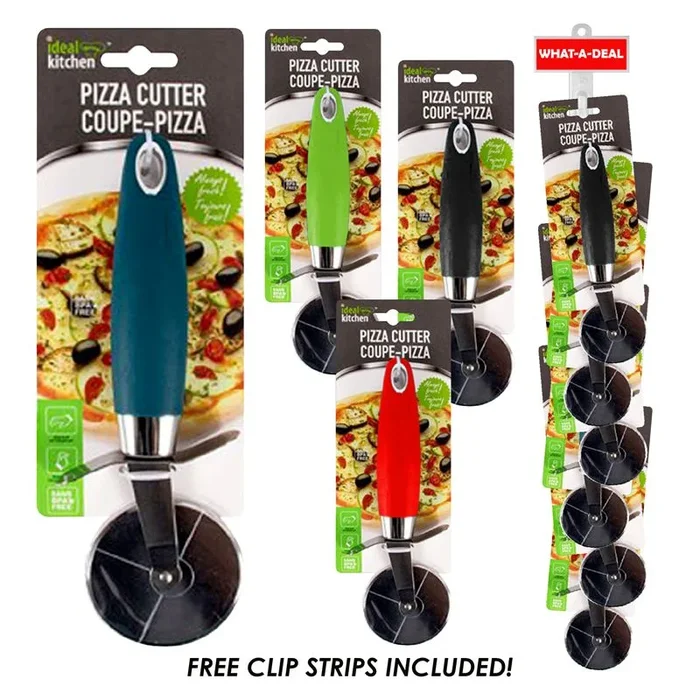36 pieces 36pcs Ideal Kitchen Stainless Steel Pizza Cutter With 3 Clip Strips – Kitchen Utensils