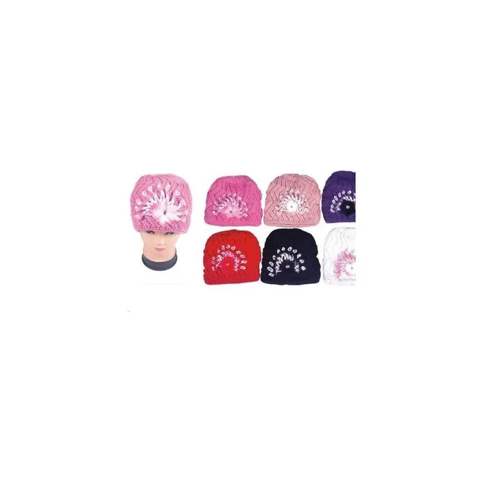 36 Pieces Trendy Knited Womans Skully W/ Peacock Design – Baseball Caps & Snap Backs