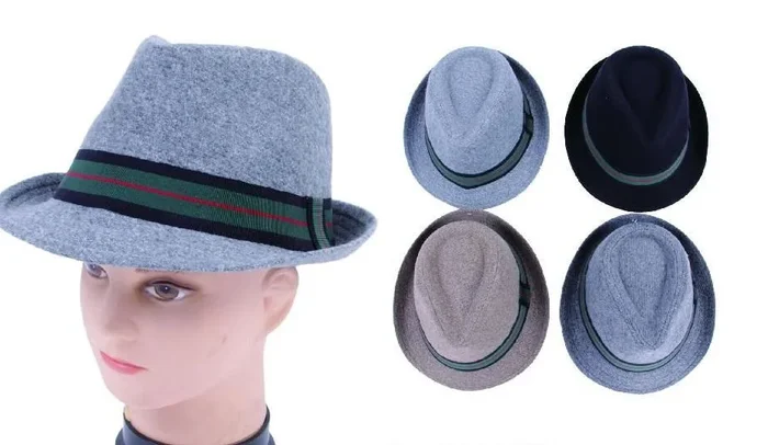 36 Pieces Unisex Flannel Fedora Hat With Colored Band – Fedoras, Driver Caps & Visor