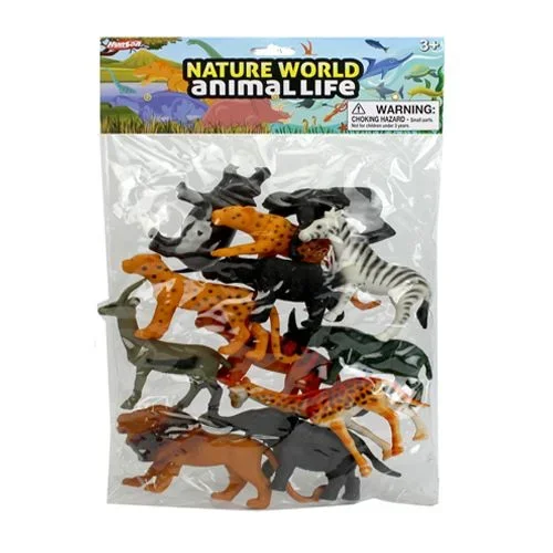 48 Pieces 12 Pieces 5 Inch Wild Animal In Pvc Bag With Header – Animal & Reptiles