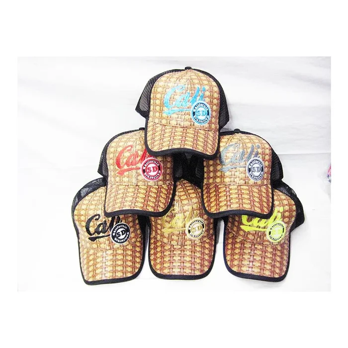 48 Pieces “california San Diego” Straw Mesh Cap – Baseball Caps & Snap Backs