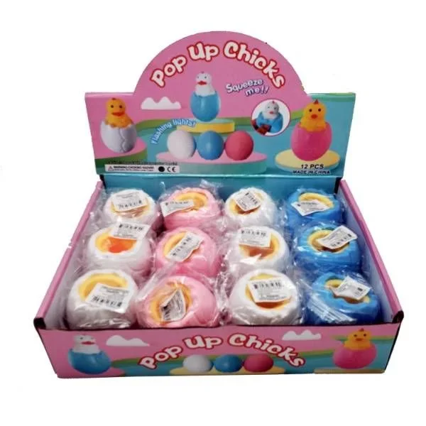 48 Pieces Flashing Pop Up Chicken Squeeze Ball – Slime & Squishees