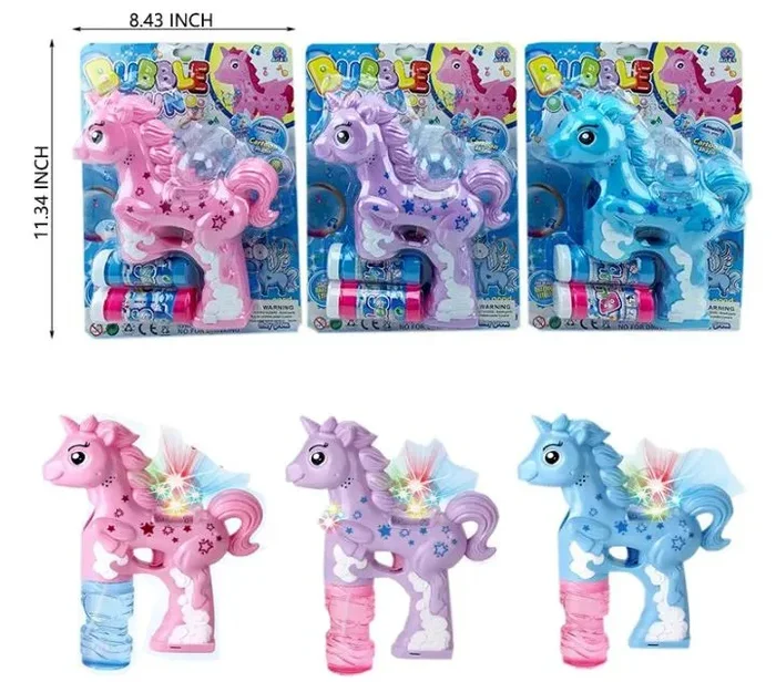 48 Pieces Unicon Bubble Gun With Light&music – Bubbles
