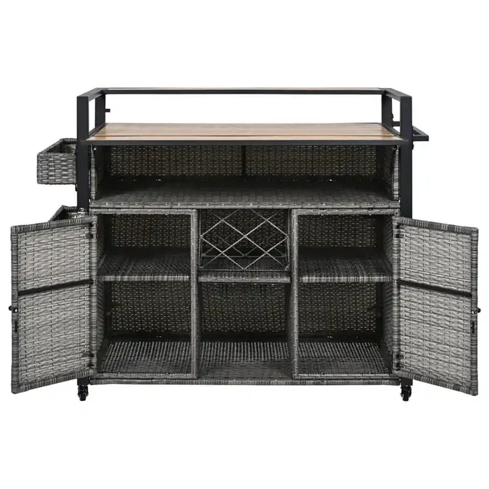 52.8 in. W x 28.3 in. D x 41.5 in. H Bathroom Gray Linen Cabinet