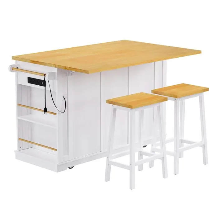 53.14 in. W x 29.52 in. D x 36.4 in. H Bathroom White Linen Cabinet