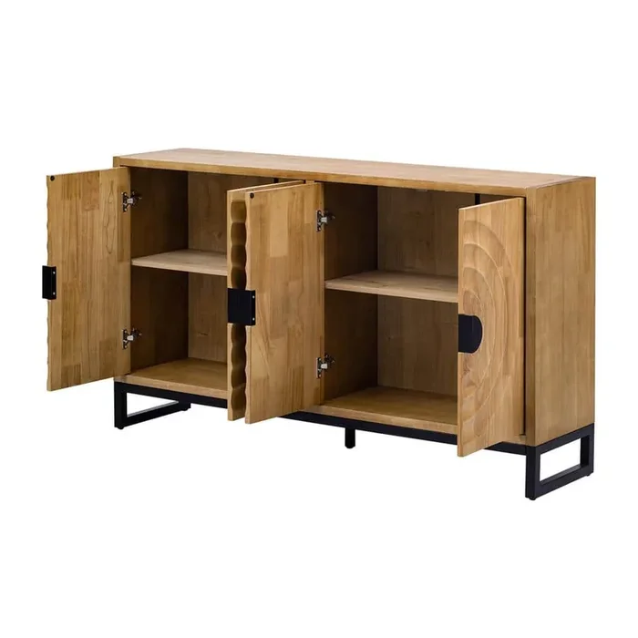 58.2 in. W x 13.8 in. D x 34.1 in. H Bathroom Brown Linen Cabinet