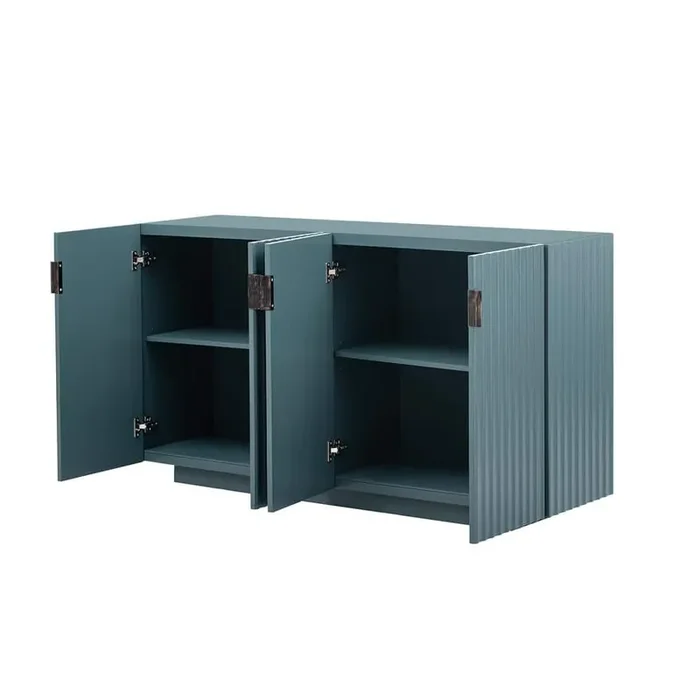 59.8 in. W x 15.7 in. D x 33.4 in. H Bathroom Antique Blue Linen Cabinet
