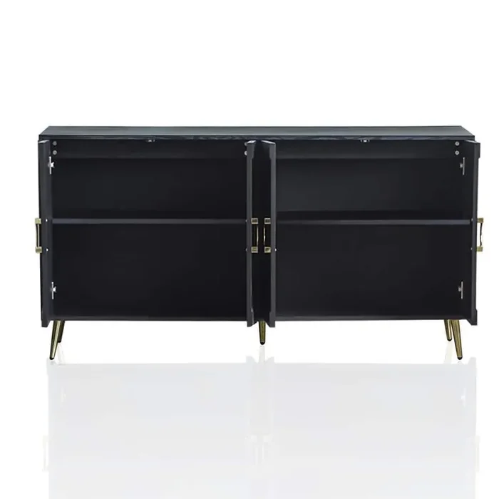 59.84 in. W x 15.74 in. D x 31 in. H Bathroom Black Linen Cabinet
