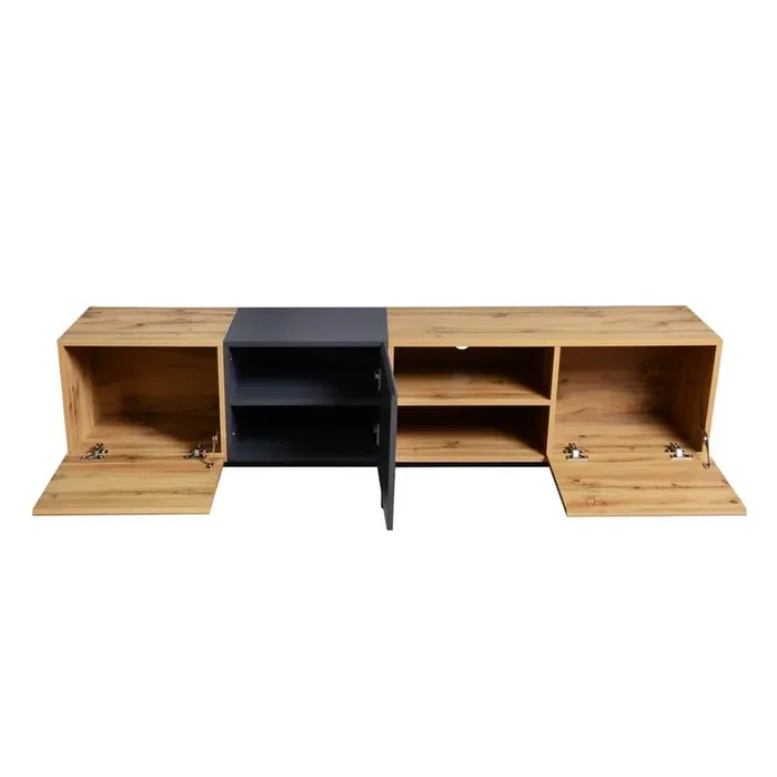70.86 in. W x 15.35 in. D x 19.88 in. H Bathroom Brown Linen Cabinet