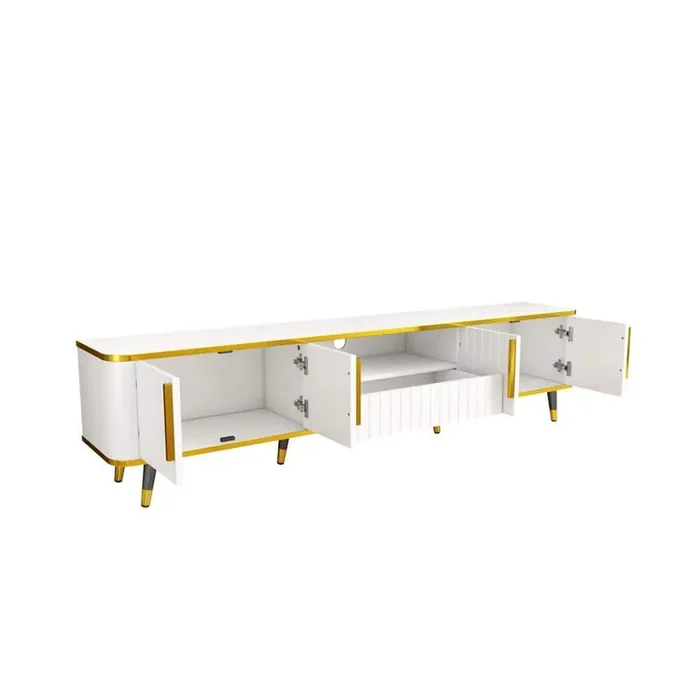 78.8 in. W x 13.9 in. D x 19 in. H Bathroom White Linen Cabinet