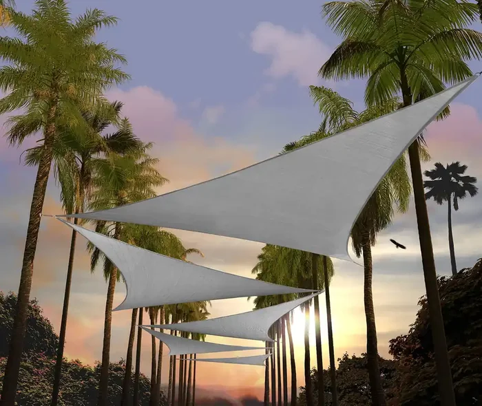 Amgo 18‘ X 18‘ X 18‘ Grey Triangle Sun Shade Sail Upf50+ Canopy Awning Agslt, 95% Uv Blockage, Water & Air Permeable, 200Gsm Hea