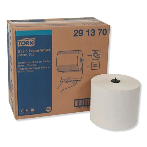 Basic Paper Wiper Roll Towel, 1-ply, 7.68 ” X 1,150 Ft, White, 4 Rolls/carton