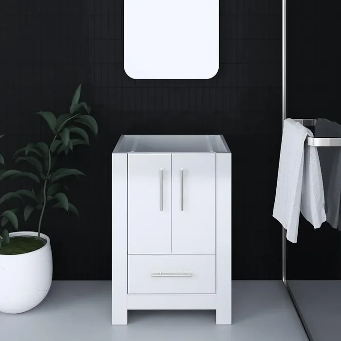 Boston 24 in. W x 20 in. D x 34 in. H Bath Vanity Cabinet without Top in Glossy White