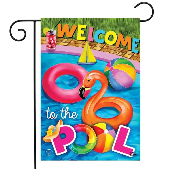 Briarwood Lane Welcome To The Pool Summer Garden Flag 12.5 X 18