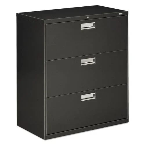 Brigade 600 Series Lateral File, 3 Legal/letter-size File Drawers, Charcoal, 36 ” X 18 ” X 39.13 “