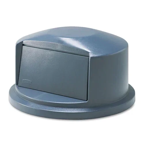 Brute Dome Top Swing Door Lid For 32 Gal Waste Containers, 22.75 ” Diameter X 12.25h, Gray