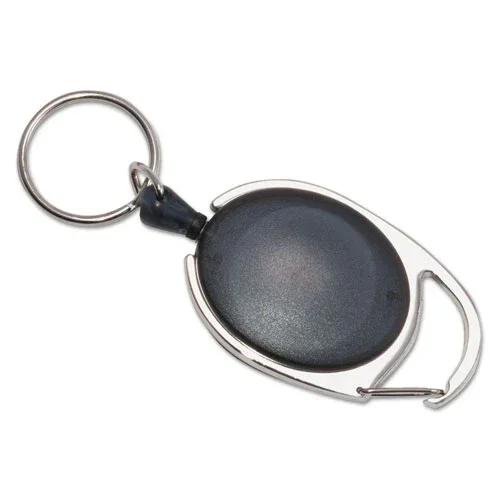 Carabiner-style Retractable Id Card Reel, 30 ” Extension, Smoke, 6/pack