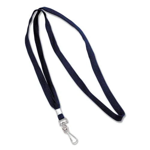 Deluxe Lanyards, Metal J-hook Fastener, 36 ” Long, Blue, 24/box