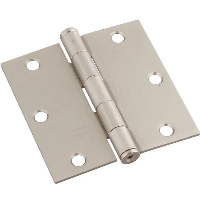 Door Hinge, Interior, Square-edge, Satin Nickel, 3-1/2 In.