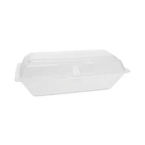 Foam Hinged Lid Containers, Single Tab Lock Hoagie, 9.75 X 5 X 3.25, White, 560/carton