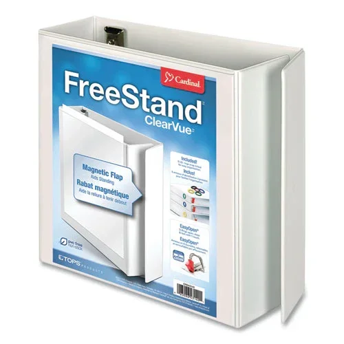 Freestand Easy Open Locking Slant-d Ring Binder, 3 Rings, 4 ” Capacity, 11 X 8.5, White