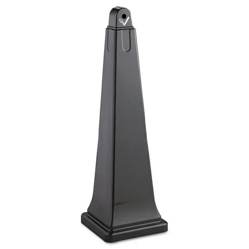 Groundskeeper Cigarette Waste Collector, Pyramid, 1 Gal, 12.25 X 39.75, Black