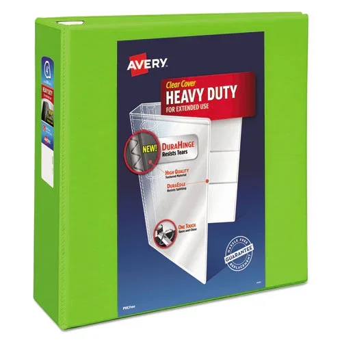 Heavy-duty View Binder With Durahinge And Locking One Touch Ezd Rings, 3 Rings, 4 ” Capacity, 11 X 8.5, Chartreuse