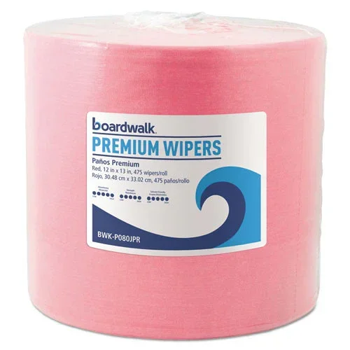 Hydrospun Wipers, 12 X 13, Red, 475/roll