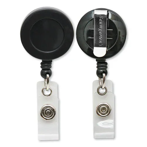 Id Card Reel With Belt Clip, 30 ” Extension, Black