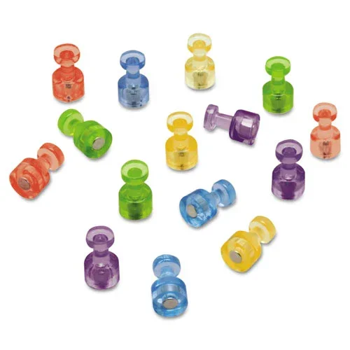 Magnetic “push Pins “, 0.75 ” Diameter, Assorted Colors, 20/pack