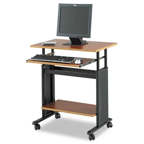 Muv 28 ” Adjustable-height Desk, 29.5 ” X 22 ” X 29 ” To 34 “, Cherry/black