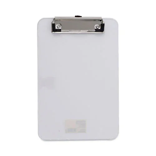 Plastic Clipboard With Low Profile Clip, 0.5 ” Clip Capacity, Holds 5 X 8 Sheets, Clear