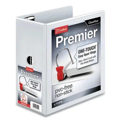 Premier Easy Open Clearvue Locking Slant-d Ring Binder, 3 Rings, 5 ” Capacity, 11 X 8.5, White