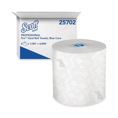 Pro Hard Roll Paper Towels With Elevated Scott Design For Scott Pro Dispenser, Blue Core Only, 1-ply, 1,150 Ft, 6 Rolls/ct