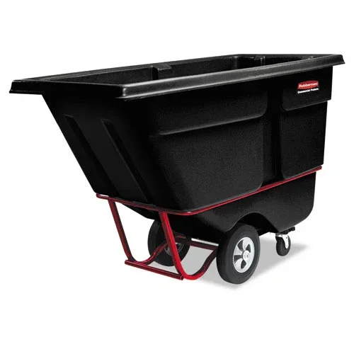 Rotomolded Tilt Truck, 202 Gal, 1,250 Lb Capacity, Plastic, Black